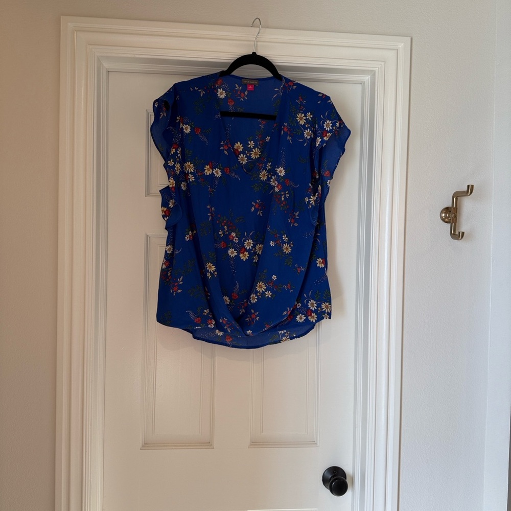 Vince Camuto Blue Floral Blouse